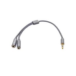 2024 2 In 1 Audio Splitter Cable for Computer Jack 3.5mm 1 Male To 2 Female Mic Y Splitter AUX Cable Headset Splitter Adapter Cables for