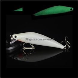 10 Pcs Luminous Night Fishing Lures Hard Wobblers Baits Glowing Minnow Lure 8Cm/3.14 Isca Artificial Drop Delivery Dherh