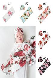 Baby Swaddle Blanket Rabbit Turban Hat 2 pcs Pography Sleeping Bags Wrap INS Toddler Cartoon Dinosaur Flower Print Sleep Sacks 4318951