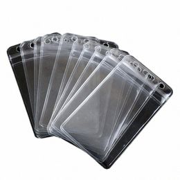 10pcs/lot Vertical Transparent Vinyl Plastic Clears ID Card Bag Case Badge Holder Accories R9PH#
