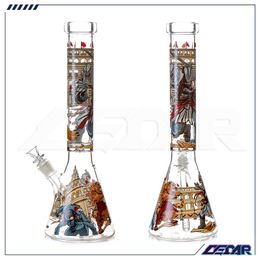 16 inch Roman gladiator Glass Smoking Water Pipe Ice rack Beaker Glass bong Hookah Pipes with Lower tube + 14mm bowl