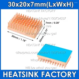 Computer Coolings 30x20x7mm Copper Pin Fins Heat Sink With Pre Thermal Self Adhesive Heatsink For VGA CPU Moudle Cooler