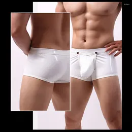 Underpants Boxers With -separated Design Men Nightclub Party Men's Underwear Smooth Faux Leather U