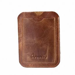 1pc Genuine Leather Slim Wallet Credit ID Card Holder Purse Mey Case for Men Women Fi Bag Busin Card Cover c1LL#