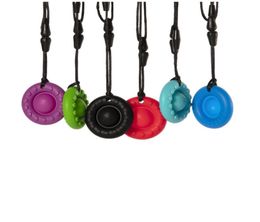 Sensory Chew Necklace Baby Toddler Teether Bubble Chewable Pendant and Toy BPA Free Silicone Teething Biting Autism Anxiety ADHD Needs2090394