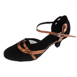 Dance Shoes Customised Heel Women's Closed Toe Ballroom Party Modern Latin Salsa Black Indoor Socials Soft Sole Shoe