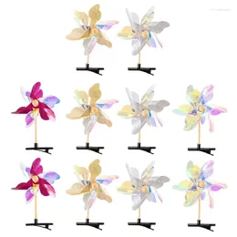 Hair Clips 10Pieces Cartoon With Spinning Windmills Plastic Barrettes Clip F3MD