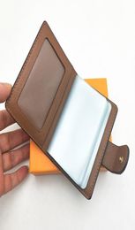 Classic Men Women Plaid Cheque Style Business Card Holder With Po Slot Mens Mini Card Holder Small Wallet Slim Wallets Wtih Box4477479