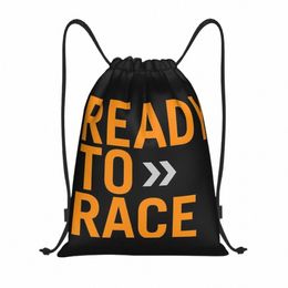 custom Ready To Race Drawstring Backpack Bags Men Women Lightweight Bike Gym Sports Sackpack Sacks for Yoga S7wg#