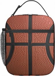 basketball Lunch Bag for Women Men Insulated Reusable Lunch Box for Work Office School Picnic Portable Bento Tote Bag Cooler Bag C71l#