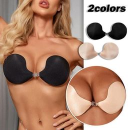 Bras Sets Amazon Summer Round Silicone Front Buckle Chest Paste Sexy Fashion Spot Invisible Black Thick Lace
