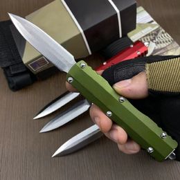 High Quality H9501 High End AUTO Tactical Knife D2 Satin Double Action Blade CNC Aviation Aluminium Handle Outdoor Camping Hiking EDC Pocket Knives with Retail Box