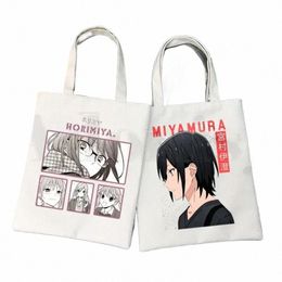 japanese Horimiya Hori San To Miyamura Kun Anime Handbags Shoulder Bags Casual Shop Girls Handbag Women Elegant Canvas Bag g6pM#