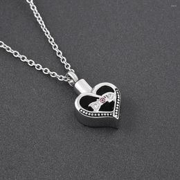 Pendants 5 Colors Ash Urn Jewelry With Crystal Family Member Loss Cremation Pendant Heart For Dad Free Box