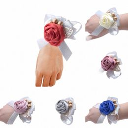 fi Women Wedding Bridal Bridesmaid Wrist Fr Bracelet Boutniere Bride Wrist Corsage Marriage Accories S8h5#