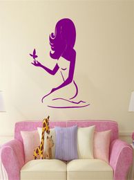 Wall Sticker Beauty Woman Spa Salon Wall Decal Butterfly Style Stickers Beauty Salon Decoration Spa Shop Vinyl Wallpaper5521387