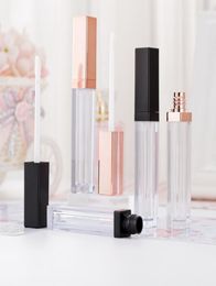 5ml Rose Gold Lip gloss Tubes DIY Cosmetic Container Refillable Bottles Liquid Lipstick Storage Bottle Empty Square Lip Glosses Pl8929889