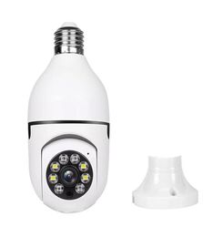 WirelessWiFi 1080P Security Camera for Home Surveillance Screw into E27 Light Bulb Socket Spotlight Color Night Vision HD TwoWay 6145778