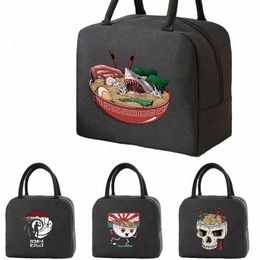 portable Lunch Bag Cooler Tote Hangbag Picnic Insulated Box Japan Print Thermal Food Ctainer for Men Women Travel Lunchbox B0ye#
