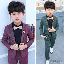 Suits 2021 Boys Formal Jacket+Pants 2Pcs Mariage Clothing Set Gentleman Enfant Kids Wedding Suit Children Performance Evening Dress