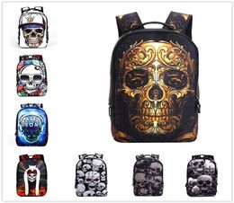 3D Skeleton Skull Casual Travel Shoulder Bag Men039s and Women039s Sports Waterproof Backpack School Rucksack Bookbag3564782