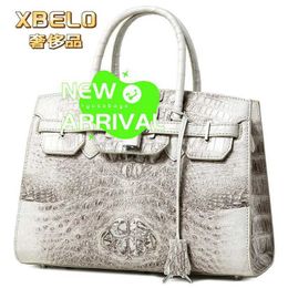 Designer Himalaya Crocodile Handbag Tote Bags Xbelo Luxury White 34 Platinum Bag Skin Womens Bag Lock Buckle Large Capacity Handbag WN-8ZN0