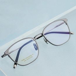 Sunglasses Frames Ultralight Pure Titanium Glasses Men Fashion Square Optical Eyewear Women Spectacles Frame 2101P