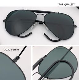 Classic glass lens uv400 pilot gafas 58mm Metal frame Aviation Sunglasses Designer Women Men Feminin Brand Name Oculos Vintage Gla2314981