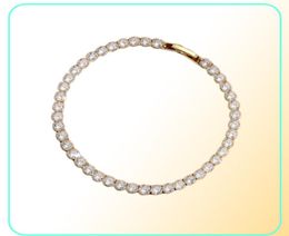 gold bracelet man iced out tennis bracelet chain AAA Cubic Zirconia Silver Womens Bracelets Designer Copper White Diamond Chains B2080096