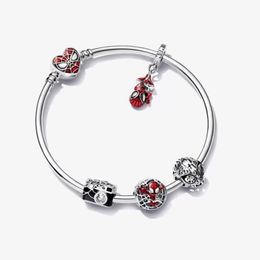 High Polish Bangle 100% 925 Sterling Silver Spider Pendant charm Bracelet Fashion Wedding Jewelry Set Making for Women Gifts198d