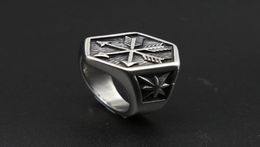 Vintage Viking Arrow Ring Punk 316L Stainless Steel Compass Men Fashion Hip Hop Hippie Jewellery Drop Store Cluster Rings1368322