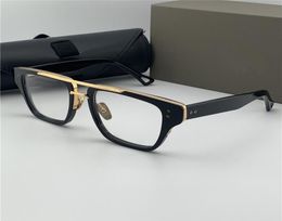 Men Black Gold Square Eyeglasses Frame Clear Lens Optical Special Frames Fashion Sunglasses Eyewear with Box3627919