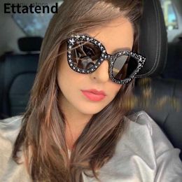 Sunglasses Crystal Star Diamond Sunglasses Women Oversized square Sun Glasses Female Mirror 2023 New Fashion Goggle Shades Eyeglasses Y240416