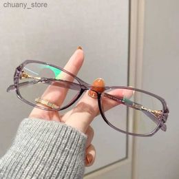 Sunglasses 2024 Women Fashion Reading Glasses New Trendy Eyewear Optical Anti-Blue Light Presbyopia Eyeglasses +1.0+1.5+2.0+2.5+3.0+3.5+4.0 Y240416