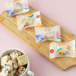 Baking Tools 100 Pcs Seal Cookie Candy Bag Zigzag Design Easy To Tear Printing Exquisite Flower Shape Party Favor Use M68E