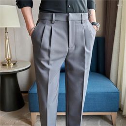 Men's Suits Dress Pants For Men British Style High Quality Straight Trousers Slim Fit Business Formal Wear Drape Suit Casual