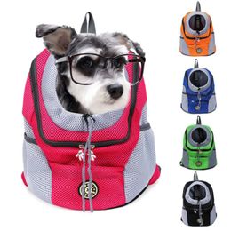 Neue Doppel -Schulter tragbare Reise -Rucksack Outdoor Hundeträger Beutel Haustier Frontsack Mesh Rucksack