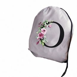 men Women Sports Waterproof Foldable Bags Yoga Carrying Case Drawstring Bag Alphabet Fr Print Childrens School Backpack S7wn#