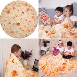 Blankets 180cm Soft Warm Flannel Corn Tortilla Pizza Blanket Mexican Pita Lavash Fleece Sofa Plaid Plush Bedspreads Winter Throw