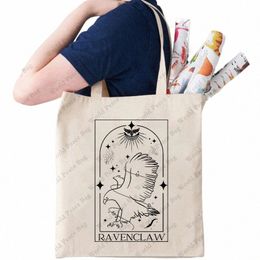 1 pc Ravenclaw pattern Women's Reusable Shop Bag, Best Gift For her, Trendy Folding Shoulder Bag ravenclaw fan gift m2vj#