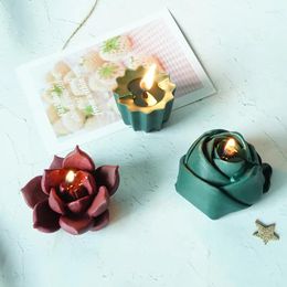 Candle Holders Three Dimensional Green Fragrance Simulation Flower Cheese Soybean Wax Household Decoration Bedroom