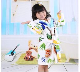 2016 cotton worsted flannel children039s bathrobes bear star leopard cat dots cartoon kids bath robe sleep wear gils bath robe4369817