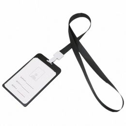 metal Badge ID Holder Cover Tag Staff Work Pass Card Sleeve Case Neck Strap Workers Pass Card Holder Case Badge with Lanyard N7qh#