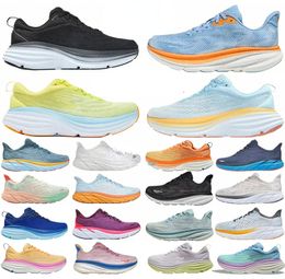 Designer shoes Ho One Clifton 9 Bondi 8 Running Shoes Black White Coasta Sky All Aboard Butt Yellow Summer Song Blue Country Air Women's Men Women Low TrainersI