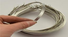 50pcs 7mm alice bands METAL HEADBAND Silver Color Plain Lady Hair Bands Headbands No Teeth DIY8216103