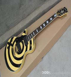 Top quality LP Custom Shop Left Handed Zakk Wylde EMG Pickups Yellow Electric Guitar in stock9494673