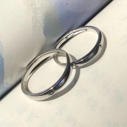 Cluster Rings 1/2pcs Fashion Simple Couple Silver Plated Sun Moon Adjustable Open Ring Jewellery For Women Men Wedding Gifts