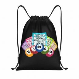 hot Game Bingo Drawstring Backpack Women Men Sport Gym Sackpack Foldable Training Bag Sack o3LF#