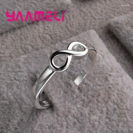 Cluster Rings 925 Sterling Silver Ring Cute Sweet Romantic Style Flower Bow Shape Christmas Gift For Girl Student Girlfriend