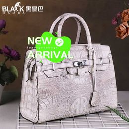 Designer Himalaya Crocodile Handbag Tote Bags Black Mamba Skin White Revised Zipper Platinum Bag Womens Handbag Genuine Leather Elegance WN-UA55